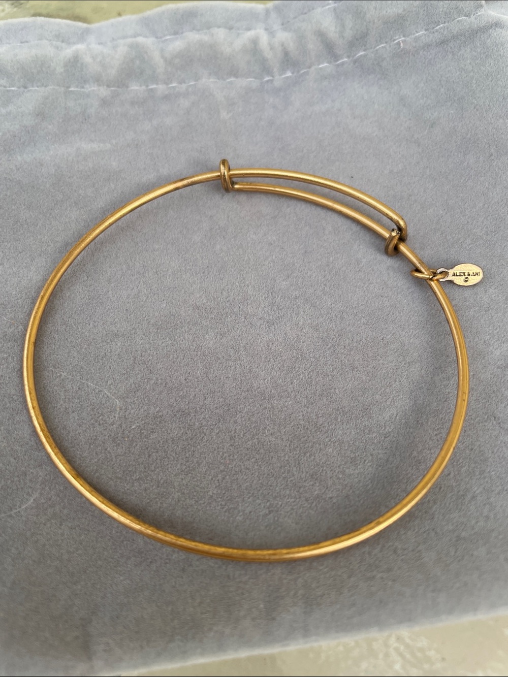 Vintage Alex and Ani Gold Tone Expandable Wire Bangle Bracelet